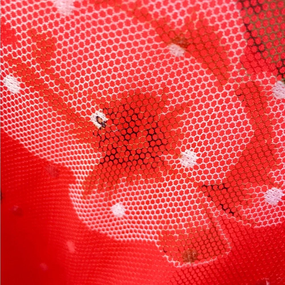 Willow Red Smocked  stretchy mesh lined Peplum Tank Top - Picture 7 of 13